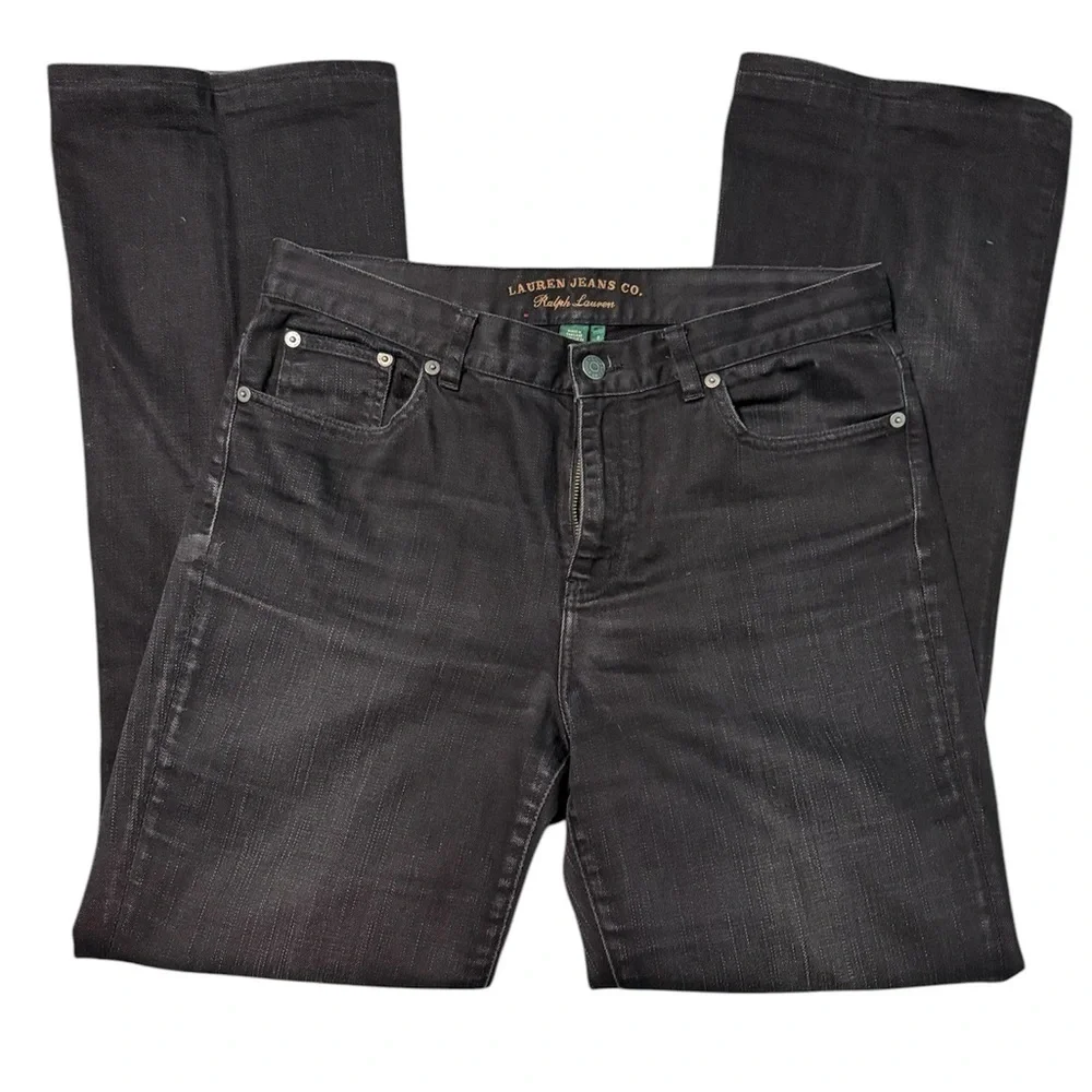 Lauren Jeans Co. Ralph Lauren Jeans Woman's black wash Sz 8 Classic Bootcut - Picture 3 of 7